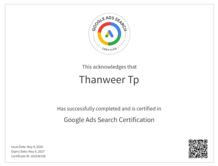 Google Ads Search Certificate