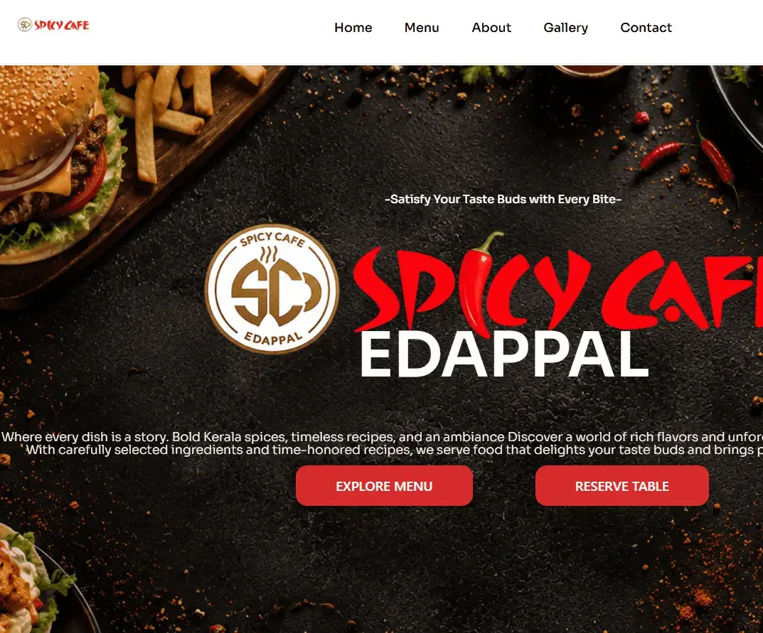 Spicy Cafe Website